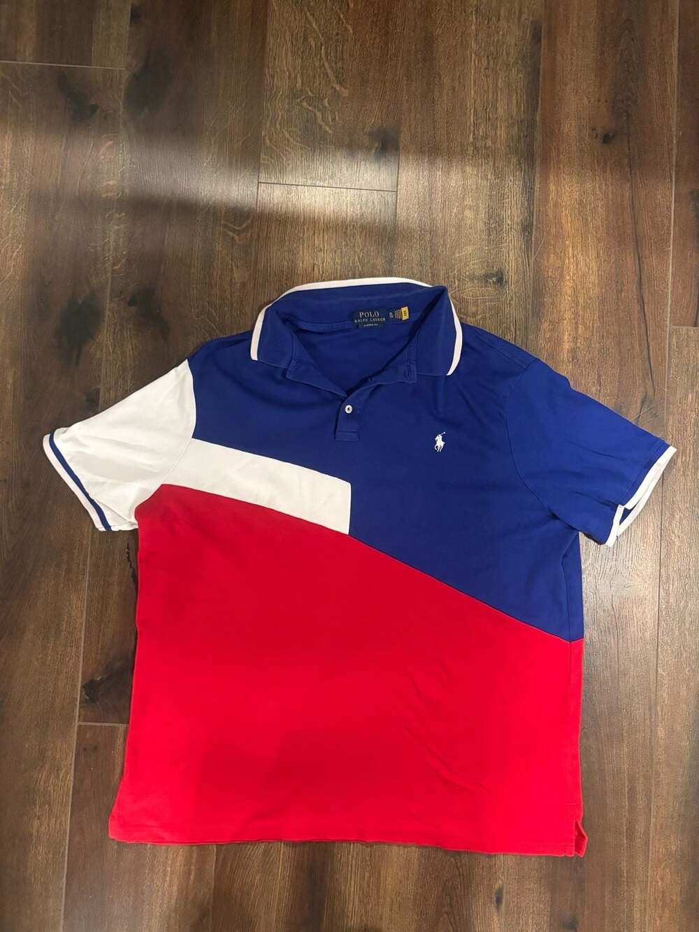 Polo Ralph Lauren Colorblock Polo Shirt Size XL Blue Red White